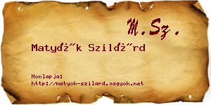 Matyók Szilárd névjegykártya